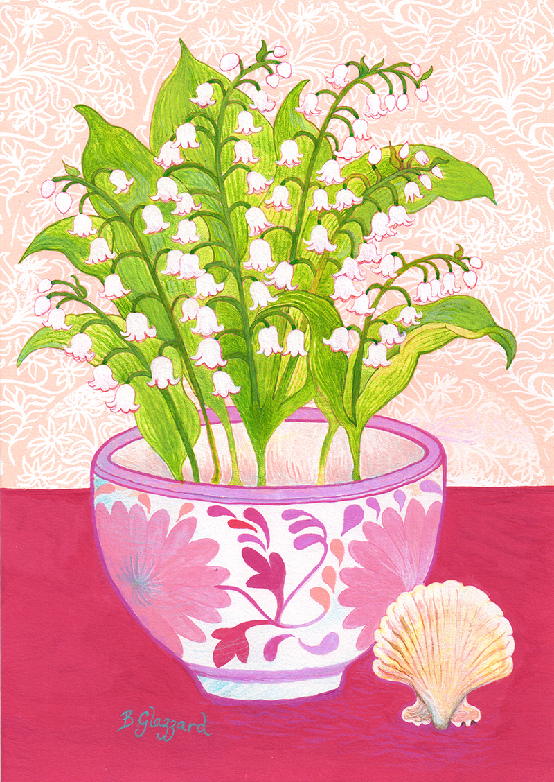 Lily of the Valley Bowl - illustration by Bronwen Glazzard