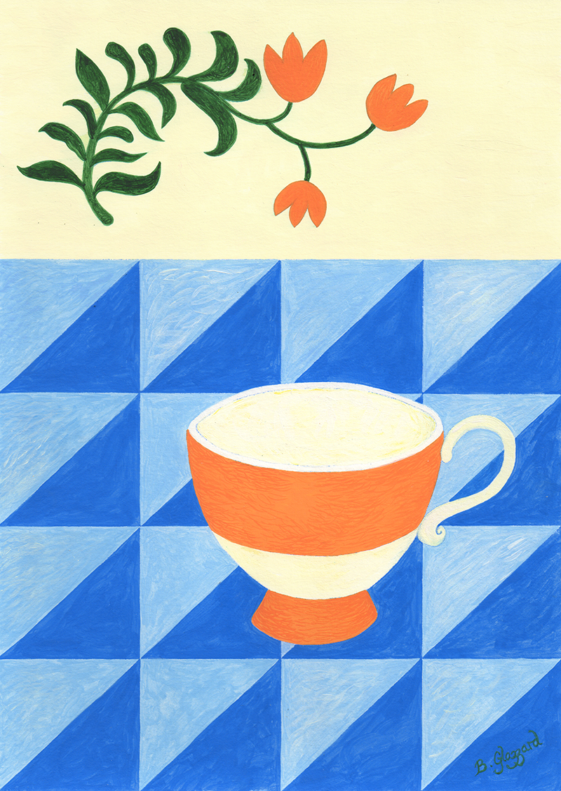 Orange Cup - painting by Bronwen Glazzard